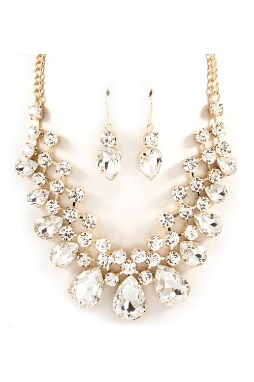 Raileen Necklace Set in Crystal on Emma Stine Limi...