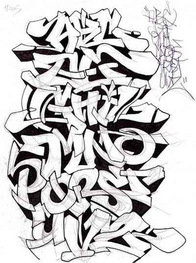 Graffiti Alphabet Sketch A-Z Letters By Mr. Poem |...