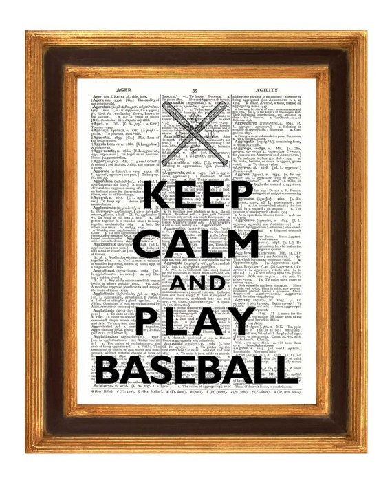 Keep calm and play  baseball Print Vintage by Prin...
