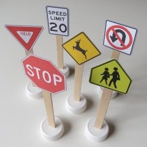 Make these traffic signs using the printable pdf.