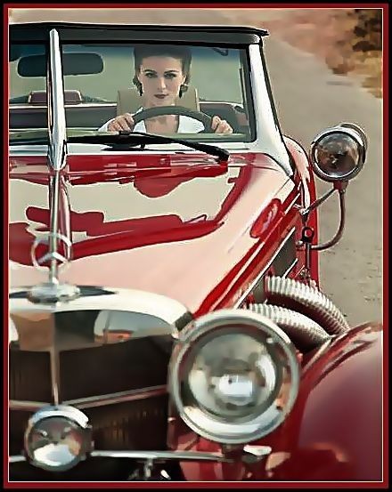 Love a vintage Red car..........