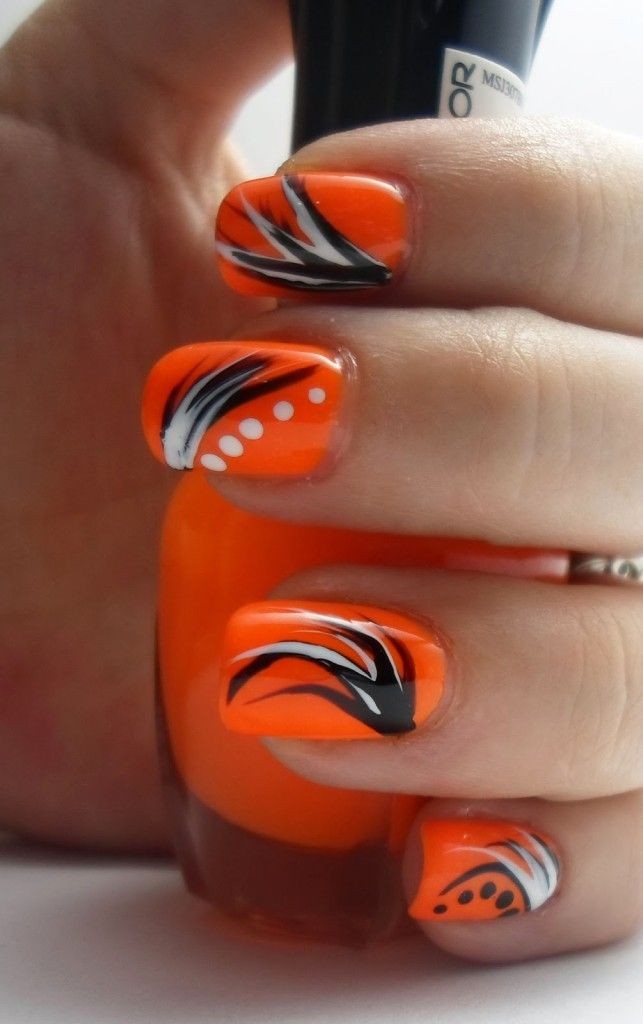 20 Beautiful Orange Nail Art Designs