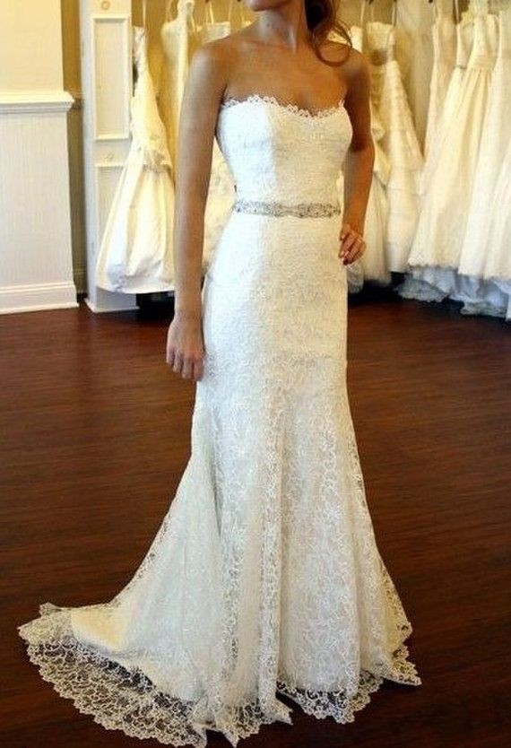 Cheap Lace Wedding Dress, Lace Bridal Gown,Sweethe...