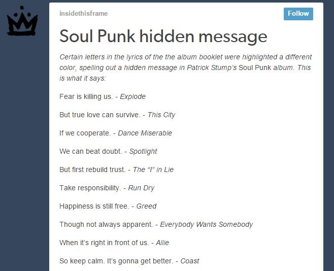 Soul Punk hidden messages. So awesome.