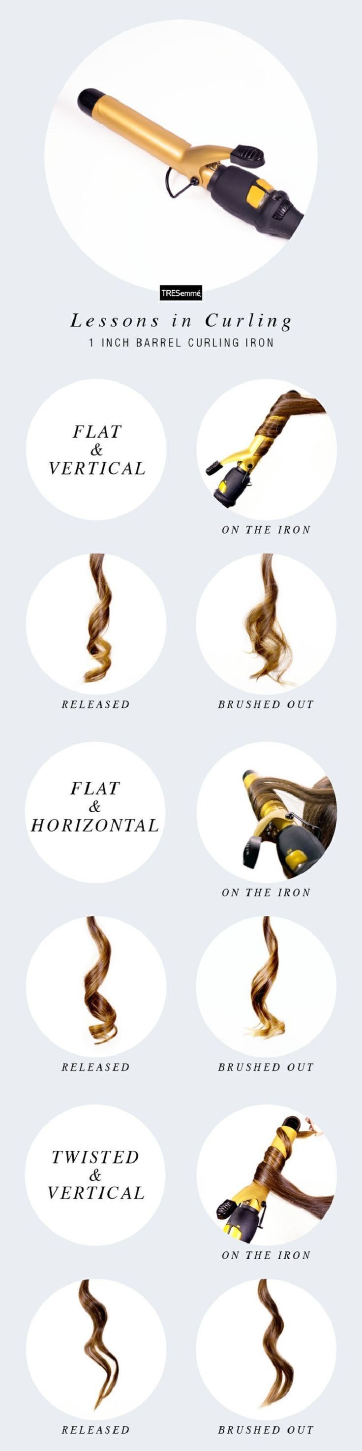 Use one curling iron for many different hairstyles...