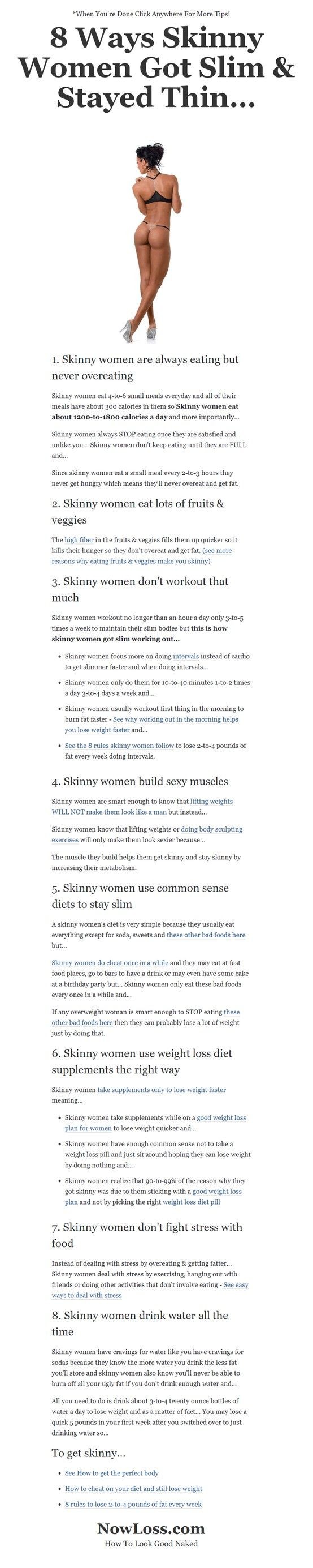 How skinny women stay skinny