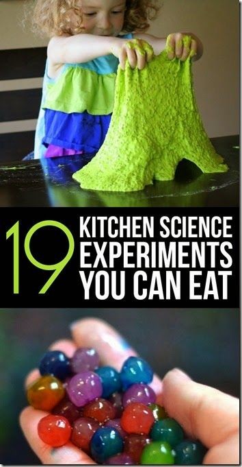 19 Edible Kitchen Science Experiment! Awesome list...