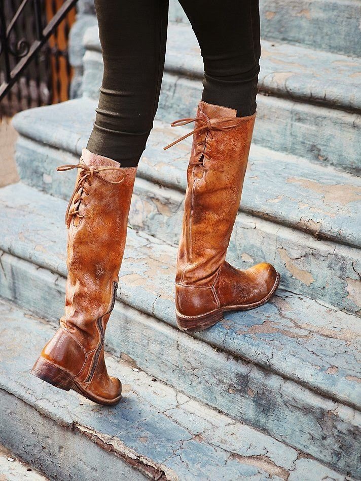 Manchester Tall Boot in tan lux