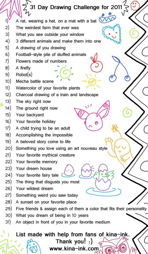 drawing challenge - might be a fun "classroom goal...