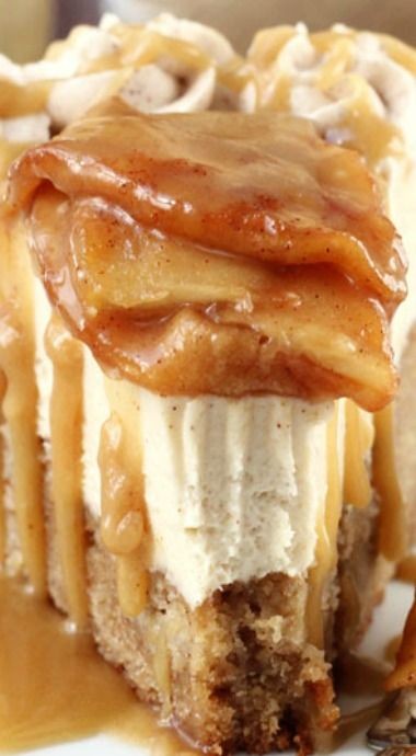 Caramel Apple Blondie Cheesecake- can't say I'll a...