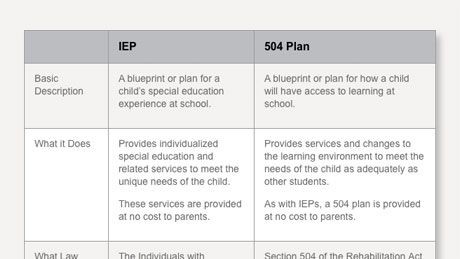 Individualized Education Programs (IEPs) and 504 p...