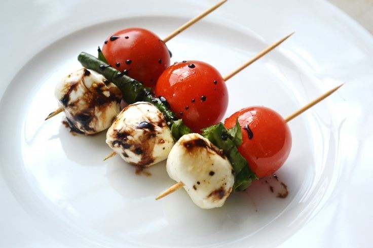 Caprese Salad Skewers with Balsamic Glaze--use the...