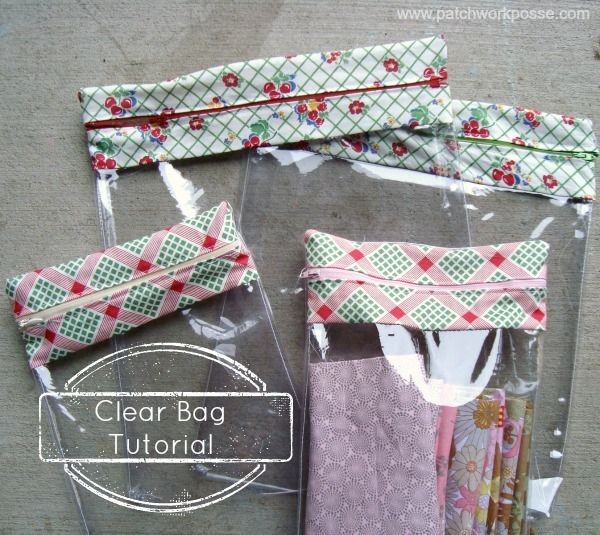Simple clear bags for organizing fabric or purse i...