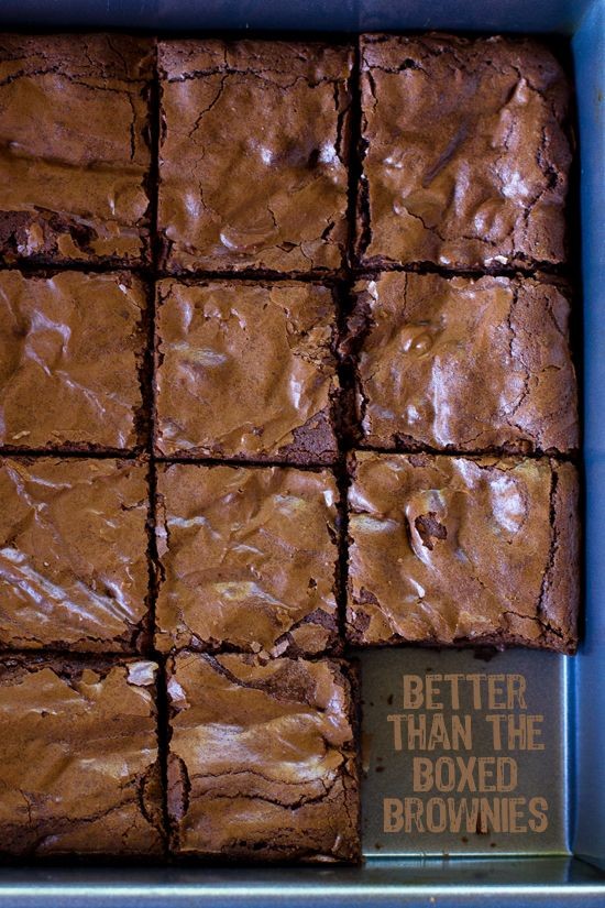 These thick  chewy brownies are so much better tha...