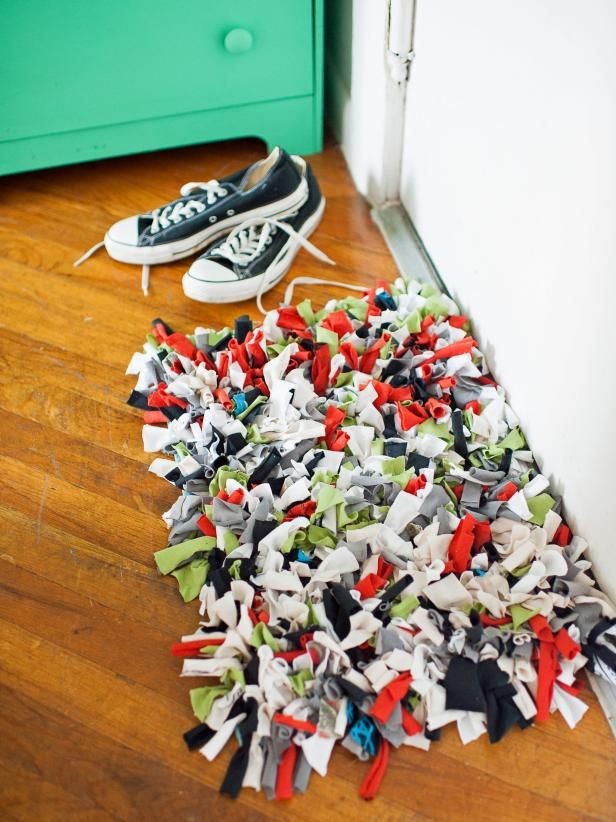 Recycle old T-shirts into a one-of-a-kind rug for...