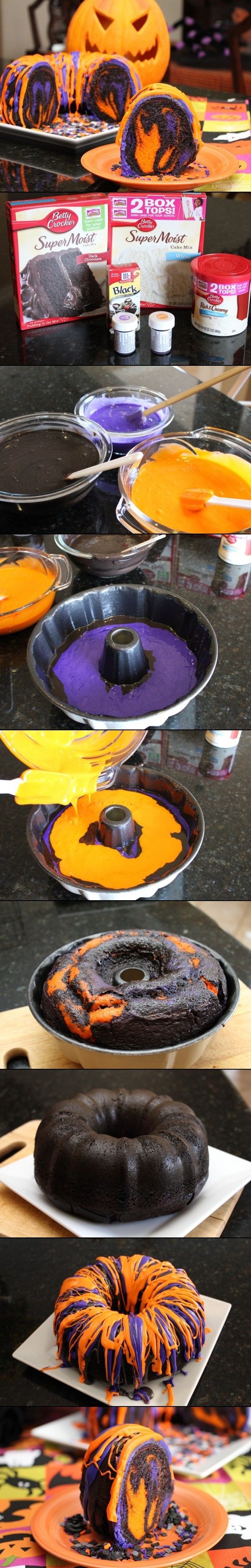 Orange & Purple & Black Pumpkin Cake, mayb...