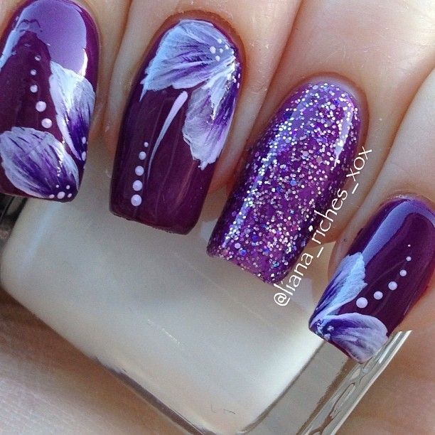 Instagram photo by liana_riches #purple #nails #na...