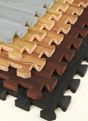 5/8" Soft Wood Interlocking Foam Tiles (12 Tiles,...