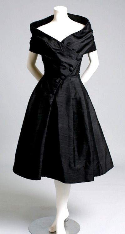 Vintage 1950s Christian Dior black cocktail dress