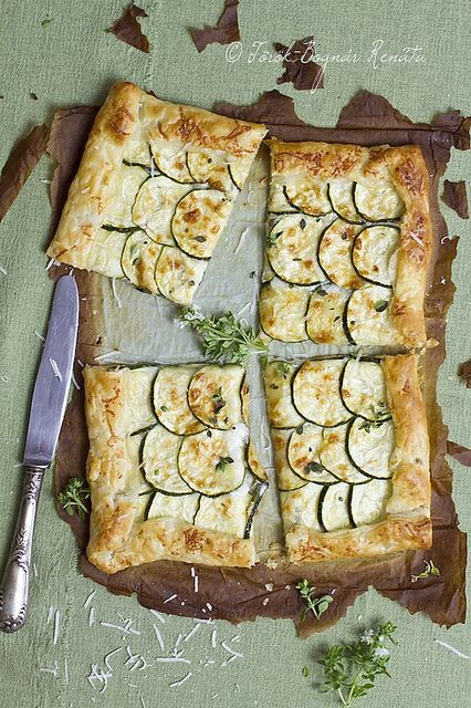 Courgette and cheese tart