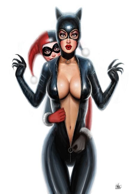 Catwoman Harley Quinn by Nszerdy