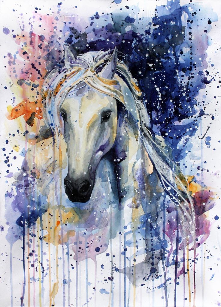 Watercolor art, horse