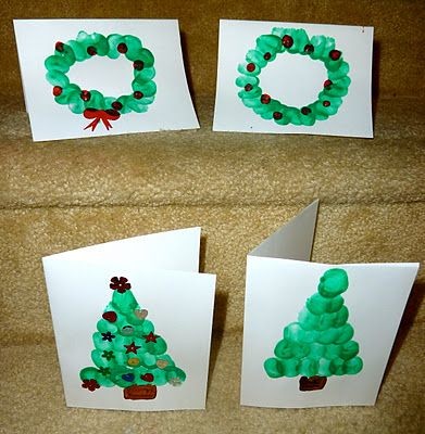 Christmas Craft: Fingerprint Homemade Cards | hand...