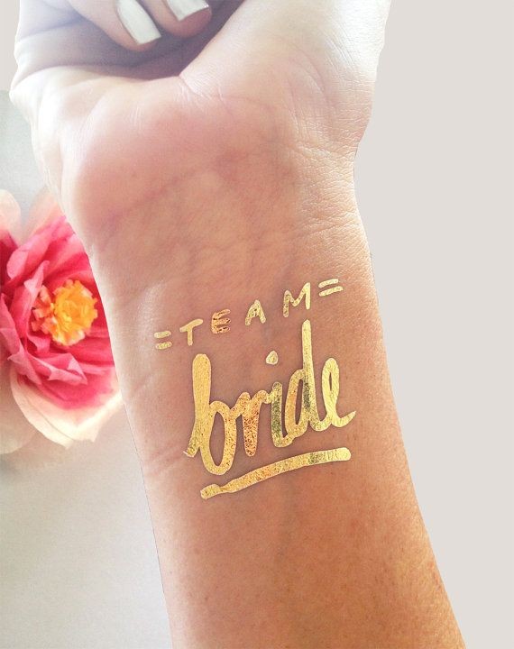 Team Bride - bachelorette tattoo party favor. Temp...