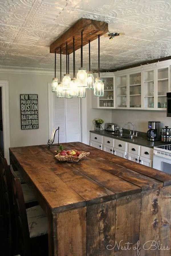 32 Simple Rustic Homemade Kitchen Islands, love th...