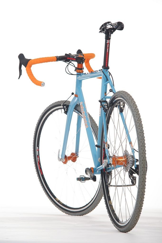 Custom gulf-colored bike based on the Steel Planet...