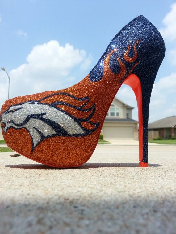 Denver Broncos custom heels by Akkustomz on Etsy,...
