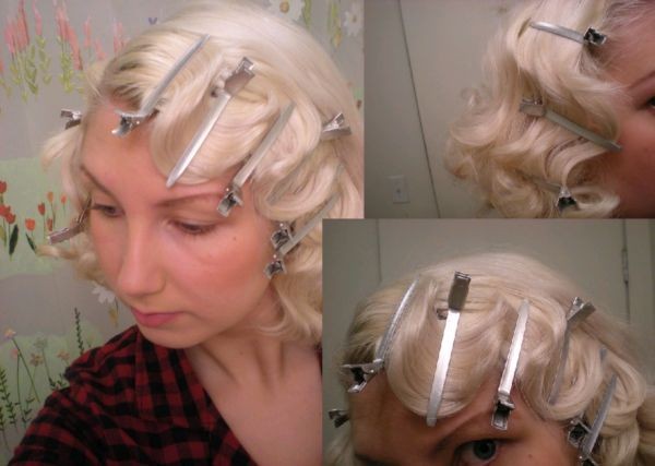 Create some retro fingerwaves with barrel pin curl...