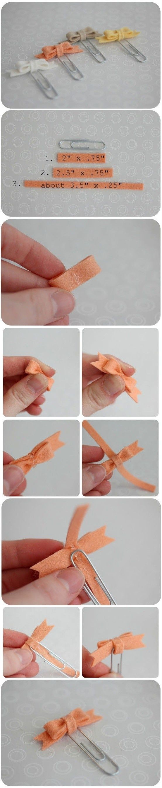 Bow paper clips- These are too cute! These are mad...