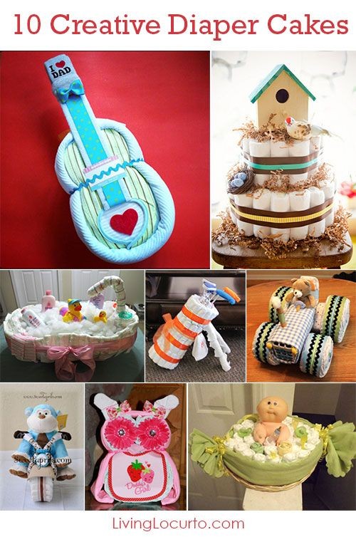 10 Creative Diaper Cakes! Cute DIY Baby Shower Par...