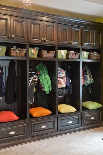Mud Room! Everyone has their own cubby. Nice and w...