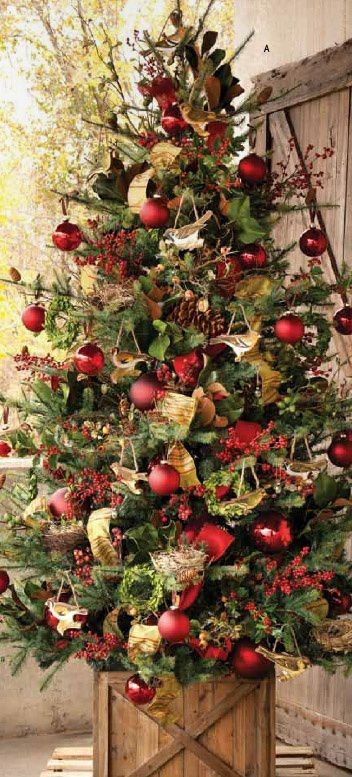 Rustic Christmas Tree Love this on our #ChristmasD...