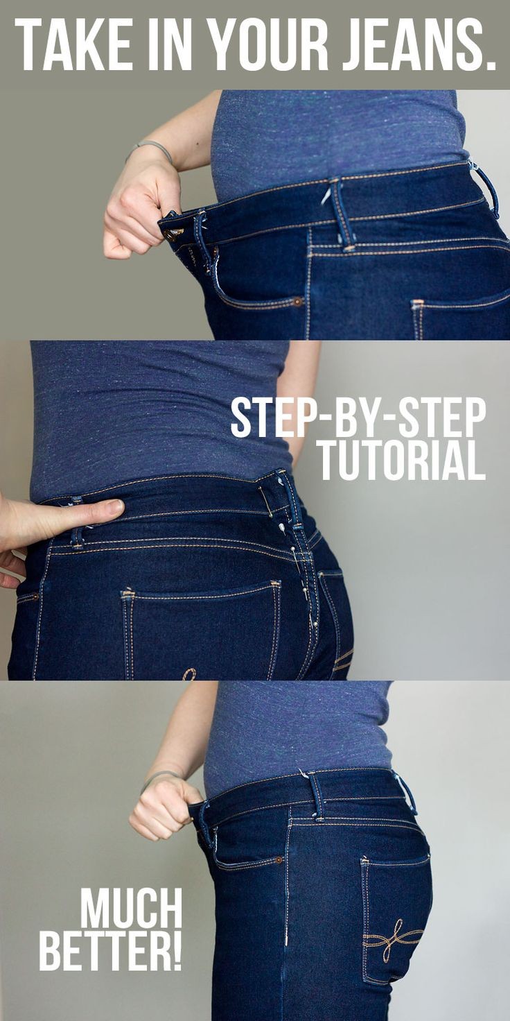 How to Take in a Jeans Waist by @glitterandwit