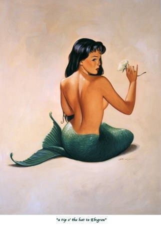 Vintage mermaid pinup
