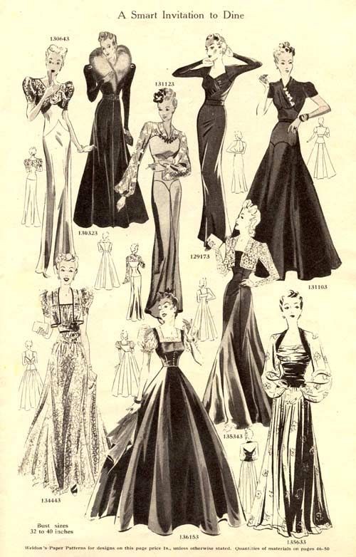 "A Smart Invitation to Dine," dinner dresses from...