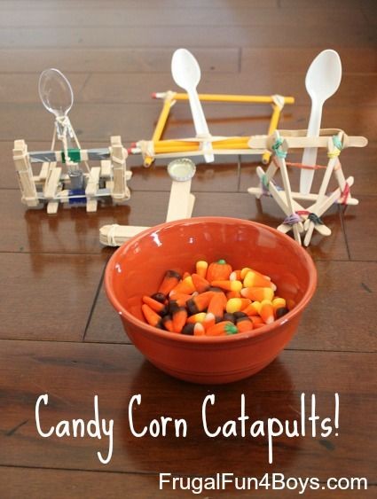 Candy Corn Catapults! (Four ways to build a catapu...