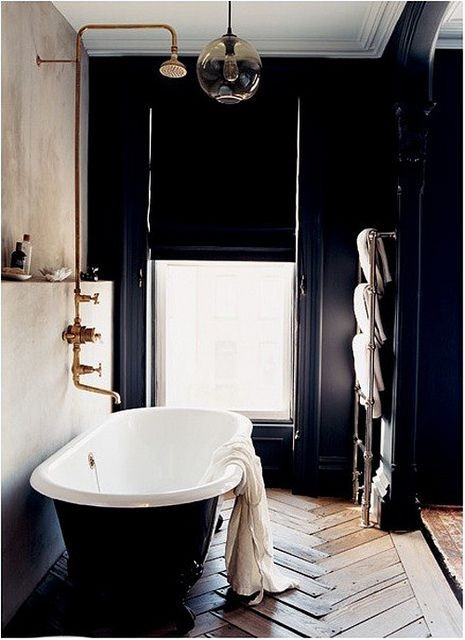 black bathrooms by the style files