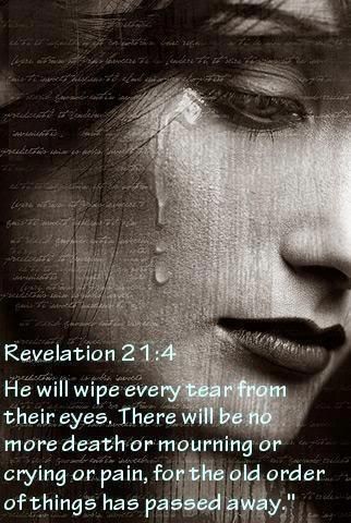 Revelation 21:4 He will wipe every tear from their...