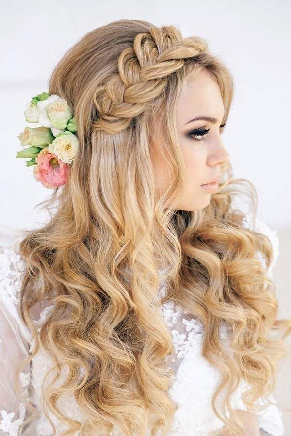 braided floral crown with flowers for a boho chic...
