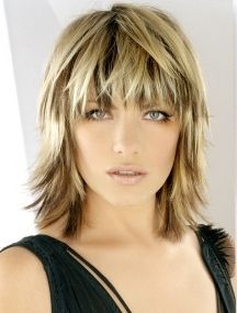 medium blonde straight hairstyles for women Shag (...