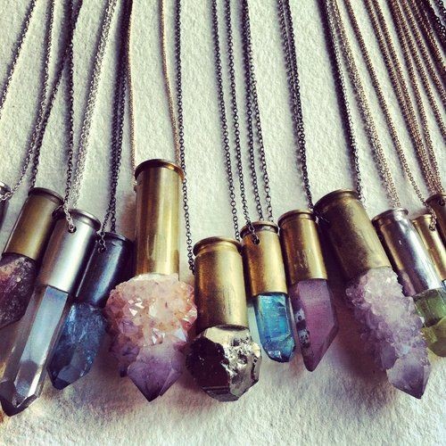 crystal bullet necklaces