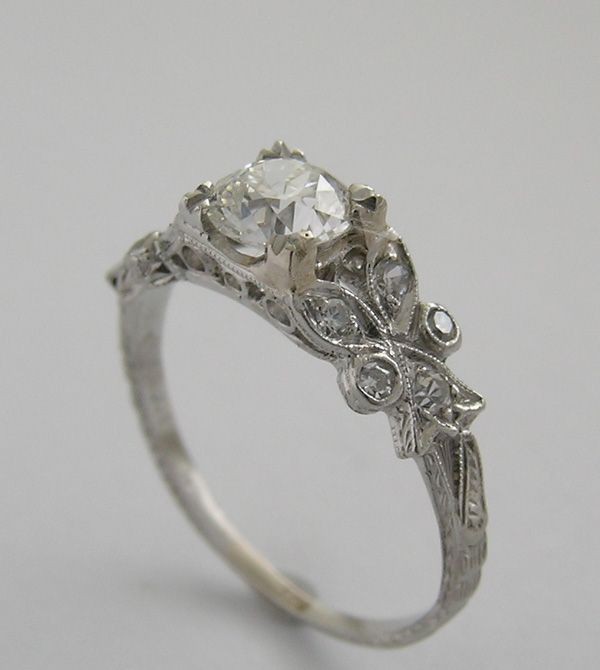 Unusual Engagement Diamond Ring, Side View