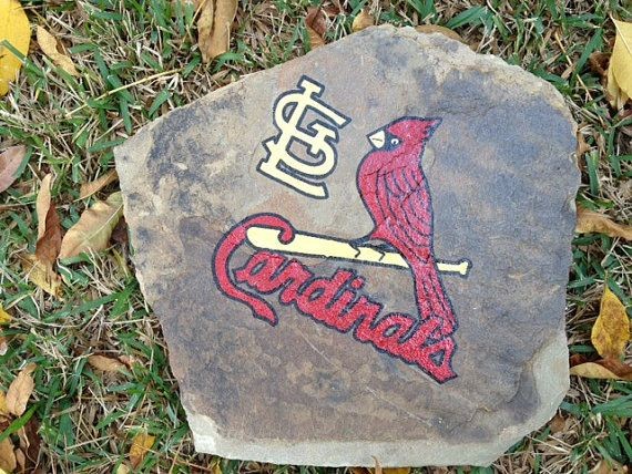 St. Louis Cardinals Hand Painted Decorative Rock b...