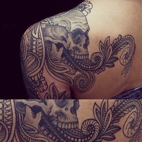 skull tattoos shoulder