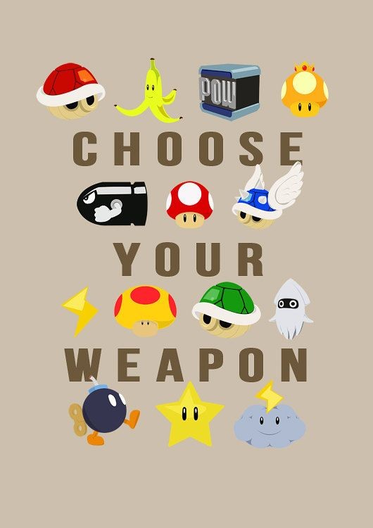 Nintendo Mario Kart Choose Your Weapon Poster Prin...