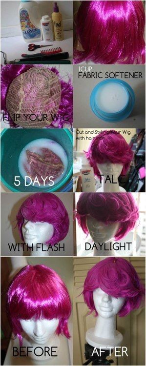 How to take the shine off of a wig. Yes. Thank you...